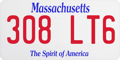 MA license plate 308LT6
