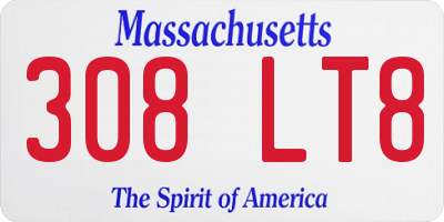 MA license plate 308LT8