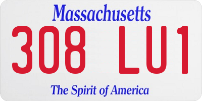 MA license plate 308LU1