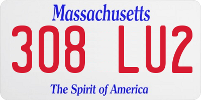 MA license plate 308LU2