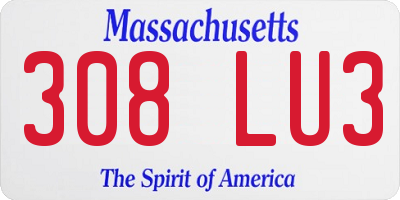 MA license plate 308LU3