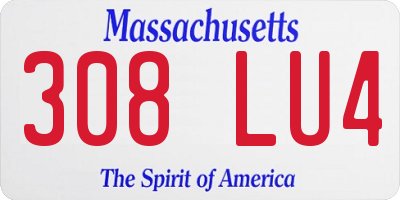 MA license plate 308LU4