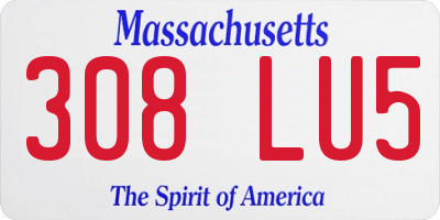 MA license plate 308LU5