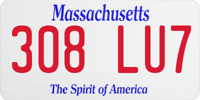 MA license plate 308LU7