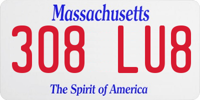 MA license plate 308LU8