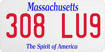 MA license plate 308LU9