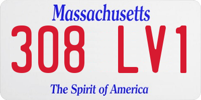 MA license plate 308LV1