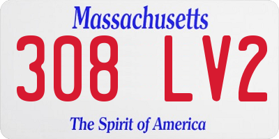 MA license plate 308LV2