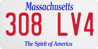 MA license plate 308LV4