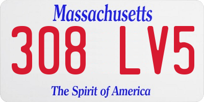 MA license plate 308LV5
