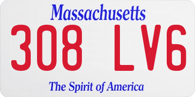 MA license plate 308LV6