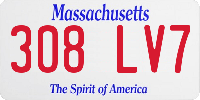 MA license plate 308LV7