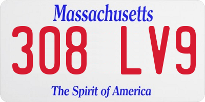 MA license plate 308LV9