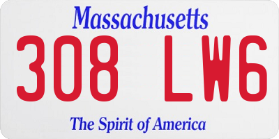 MA license plate 308LW6