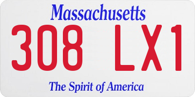 MA license plate 308LX1