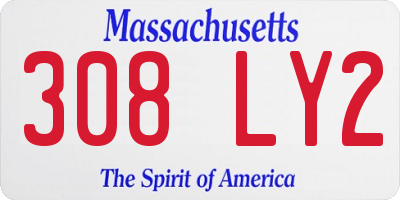 MA license plate 308LY2