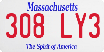 MA license plate 308LY3