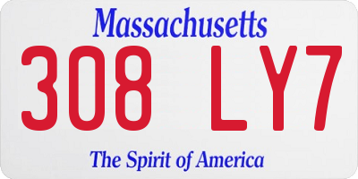 MA license plate 308LY7