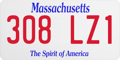MA license plate 308LZ1