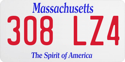 MA license plate 308LZ4