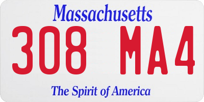 MA license plate 308MA4