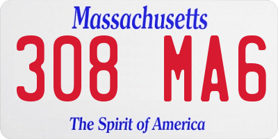 MA license plate 308MA6