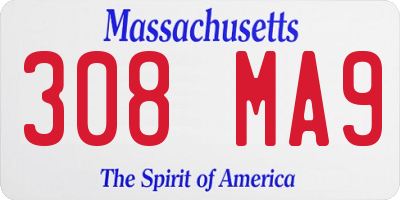 MA license plate 308MA9