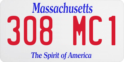 MA license plate 308MC1