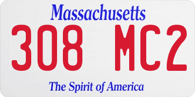 MA license plate 308MC2