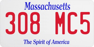 MA license plate 308MC5