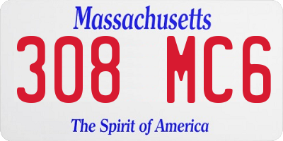 MA license plate 308MC6