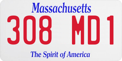 MA license plate 308MD1