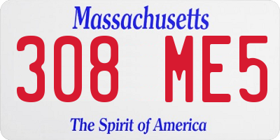 MA license plate 308ME5