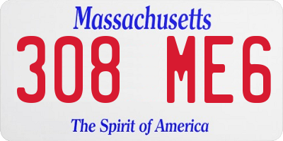 MA license plate 308ME6