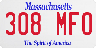 MA license plate 308MF0