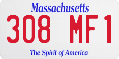 MA license plate 308MF1