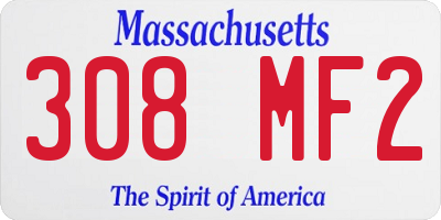MA license plate 308MF2