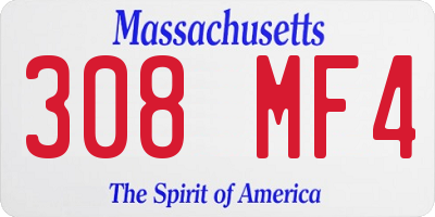 MA license plate 308MF4