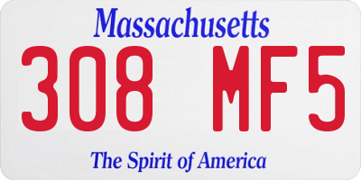 MA license plate 308MF5