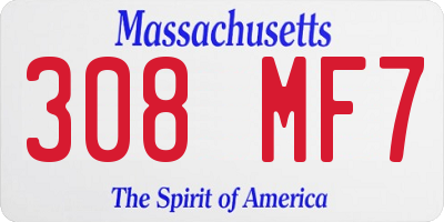 MA license plate 308MF7