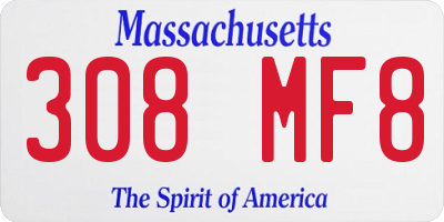 MA license plate 308MF8