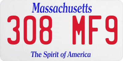 MA license plate 308MF9