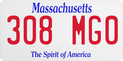 MA license plate 308MG0