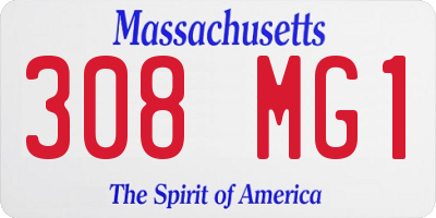 MA license plate 308MG1