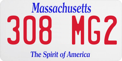 MA license plate 308MG2