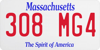 MA license plate 308MG4