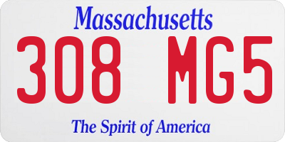MA license plate 308MG5