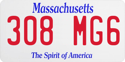 MA license plate 308MG6