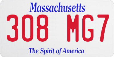 MA license plate 308MG7