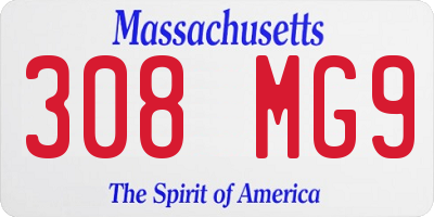 MA license plate 308MG9